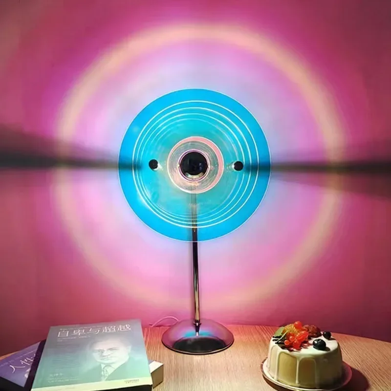 

Usb Plug Bauhaus Table Lamp DIY Romantic Love Light and Shadow Desk Lamp Wedding Creative Projection Bedroom Mood Light