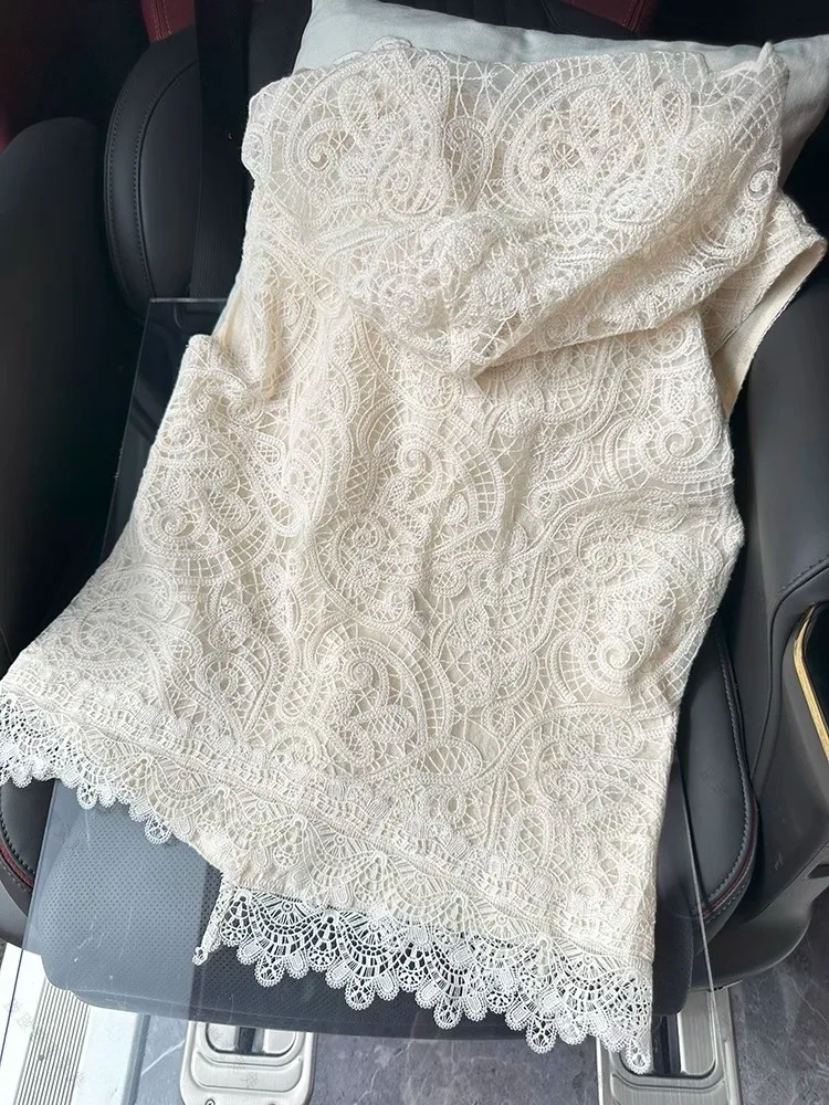 여성용 슬리 레이스 트림 후디 탑 여름용 루즈핏 슬림 트렌디 홀로우 아웃 체스트넛 컬러 빠른 고품질 소재