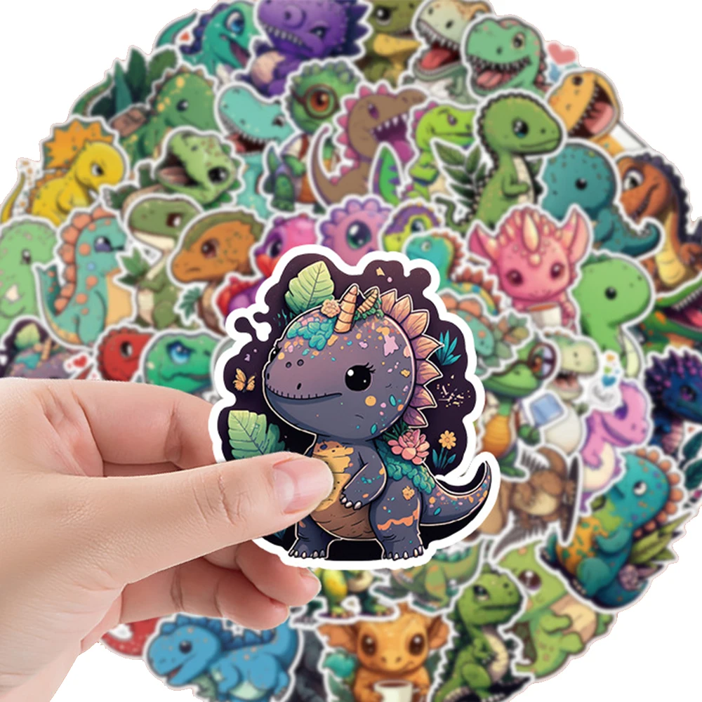 10/30/50pcs Cute Dinosaur Cartoon Stickers for Kids Funny Animal Decals DIY Scrapbook Luggage Car Phone Laptop PVC Sticker Packs