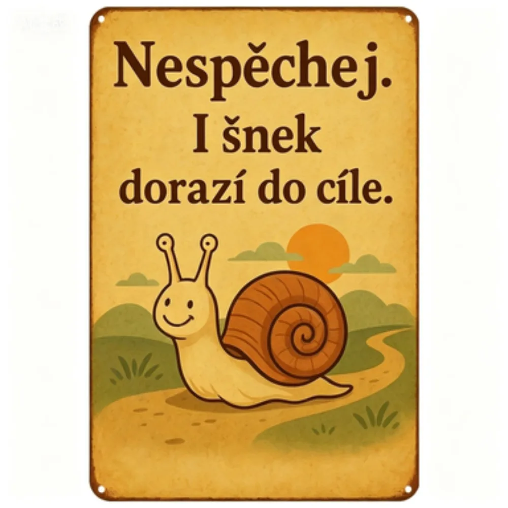 Vintage Snail Sunset Iron Sign Metal Plaque Rustic Wall Decor Home Cafe Poster 8x12 Inch Easy Hang