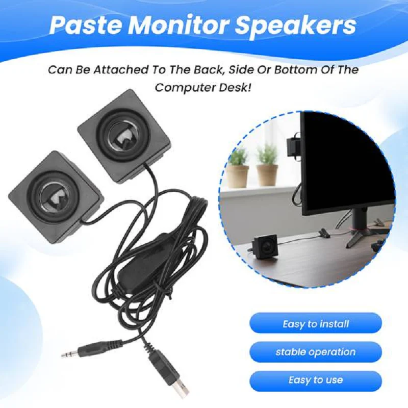 Paste Monitor External Sound Desk Computer Sound Surround  Mini USB Speaker Set DIY Desktop Speakers Set