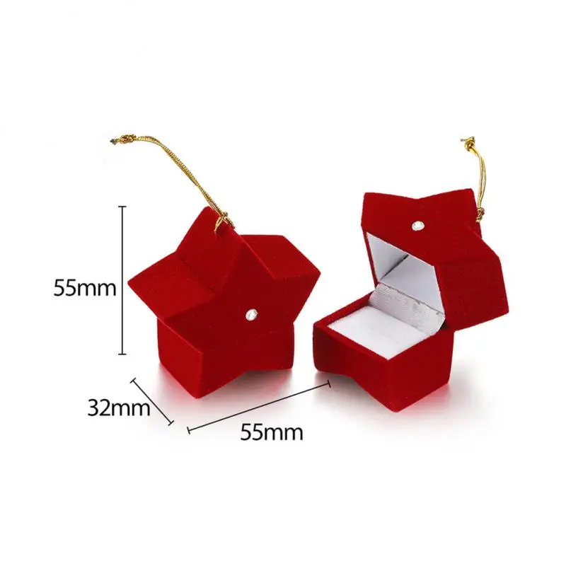 Jewelry Ring Box Girls Travel Earring Necklace Cartoon Display Packaging Cases Jewelry Holder Velvet Jewellery Storage Box