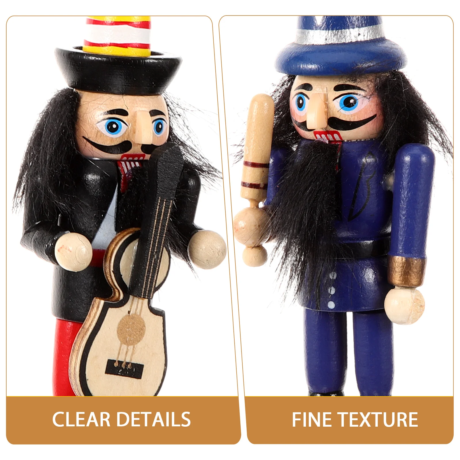 

6Pcs Desktop Christmas Nutcracker Wooden Ornament Decor for Home Office Party Xmas Table Accessory