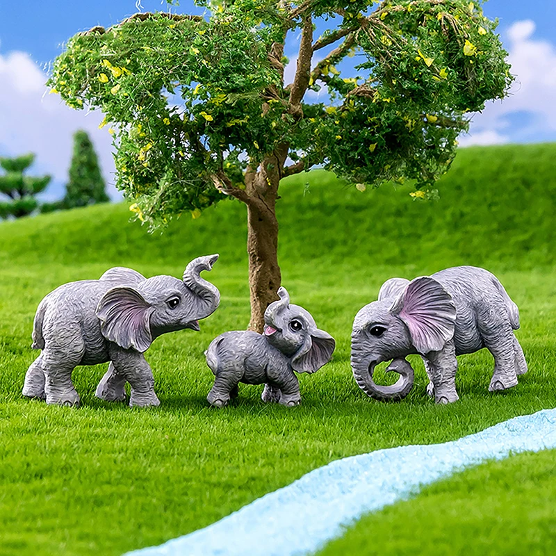 Creative Miniature Animal Elephant Cute Decoration Resin Bonsai Doll Fairy Tale Garden Decoration Desktop Small Ornaments