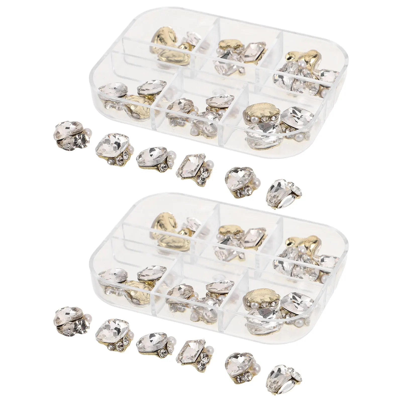 

48Pcs Transparent Nail Rhinestones Glass Crystal Beads Flatback Design for Sophisticated Nail Art DIY Manicure Accessories