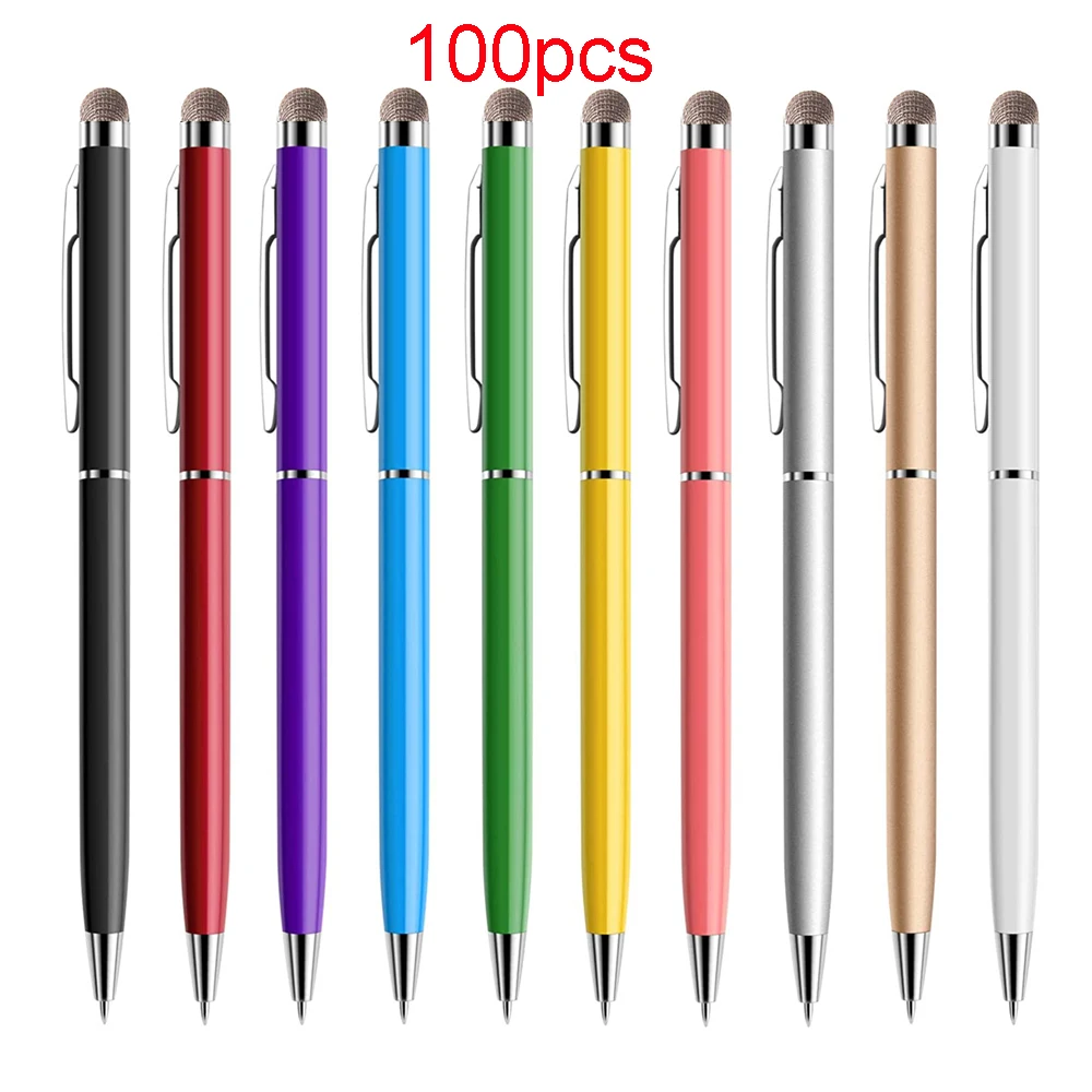 10 Stück 2-in-1-Metall-Stylus mit kapazitivem Touchscreen und Mikrofaser, mit Roller-Kugelschreiber, Geschenk für Apple iPad iPhone, individuell gestaltet – Detail 1