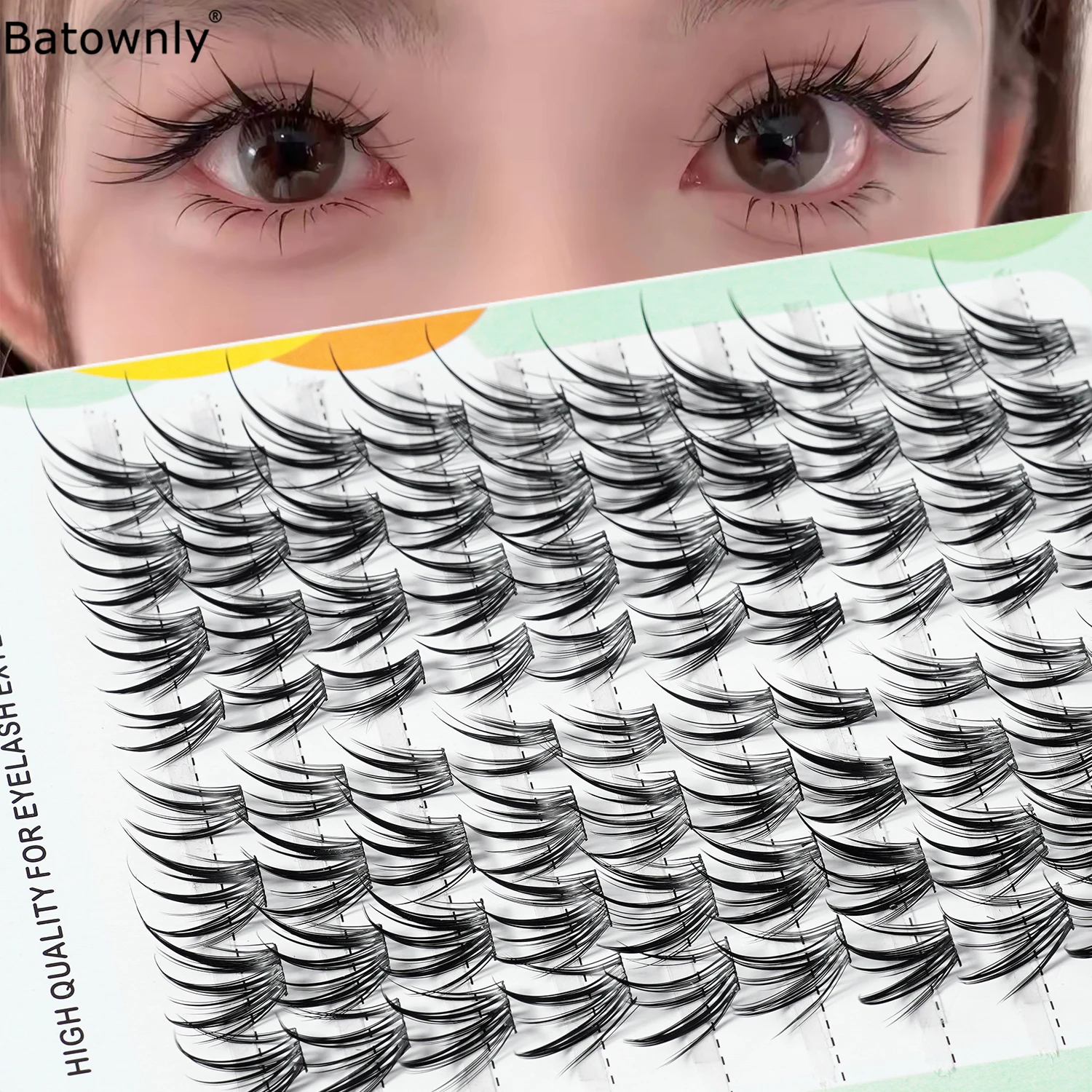 80 Clusters of Fox-Style False Eyelashes with a Manga-Like Grafting Effect, Natural and Realistic, Thick and Photogenic, Beginner-Friendly Single-Cluster Eyelashes with Elongated Outer Corners and an Integrated Eyeline