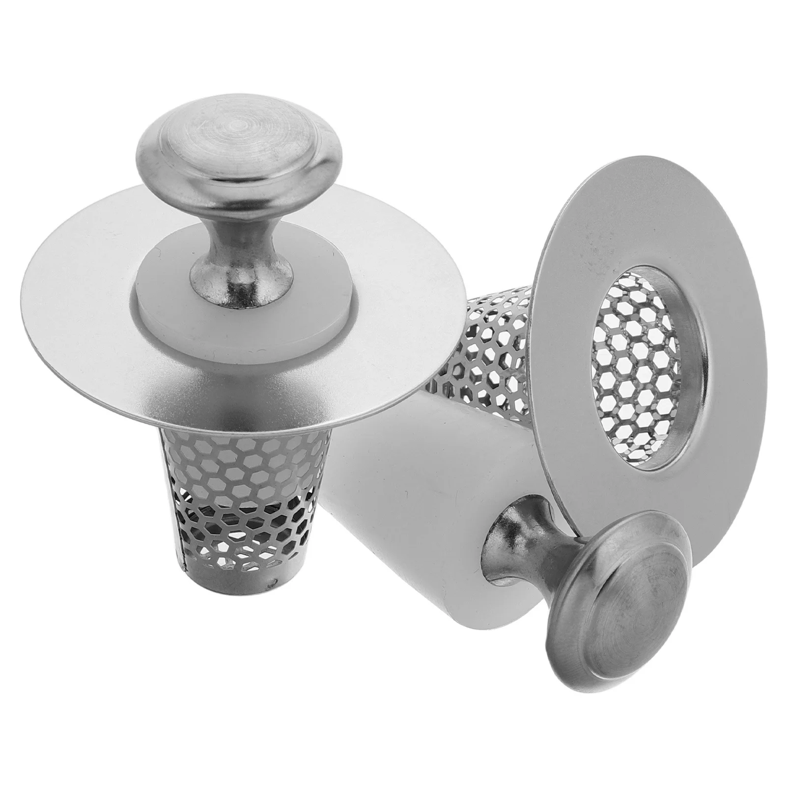 2 مجموعة شبكة مصفاة حوض الشعر الماسك للحمام المطبخ استنزاف سيليكون تصفية الشاشة السلس الصرف سهلة #4