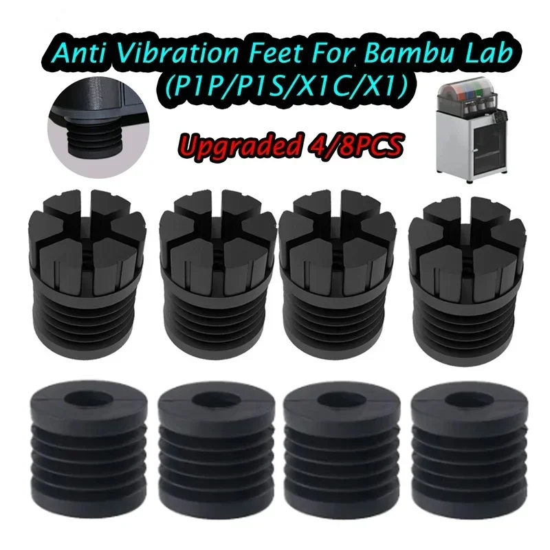 For For Bambu Lab P1S Bambulab X1 Carbon Anti Vibration Feet Anti-slip Dust-proof Rubber Foot Pad Fit Bambulabs 3D Printer