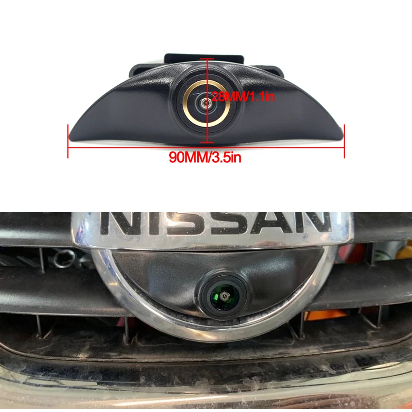 170 Degree AHD 1080P Vehicle logo Golden Fisheye Car Front View Camera For Nissan Patrol Armada Royale Y62 2017 2018 2019 2020