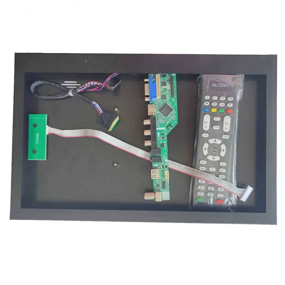 

AV VGA TV Controller board + Aluminum alloy metal case panel back cover box USB Kit for LCD B156XTN04 1366*768 15.6" LVDS 40pin