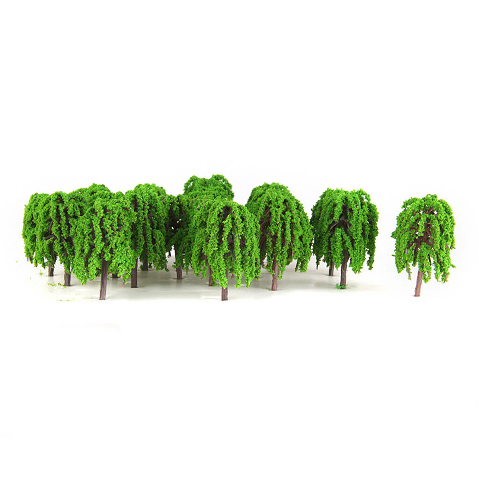 Plant Model Tree Greenery Kitchen Landscape Layout Plastic Resin Train Railway for willow 25pcs 3D Decoration Display Convenient