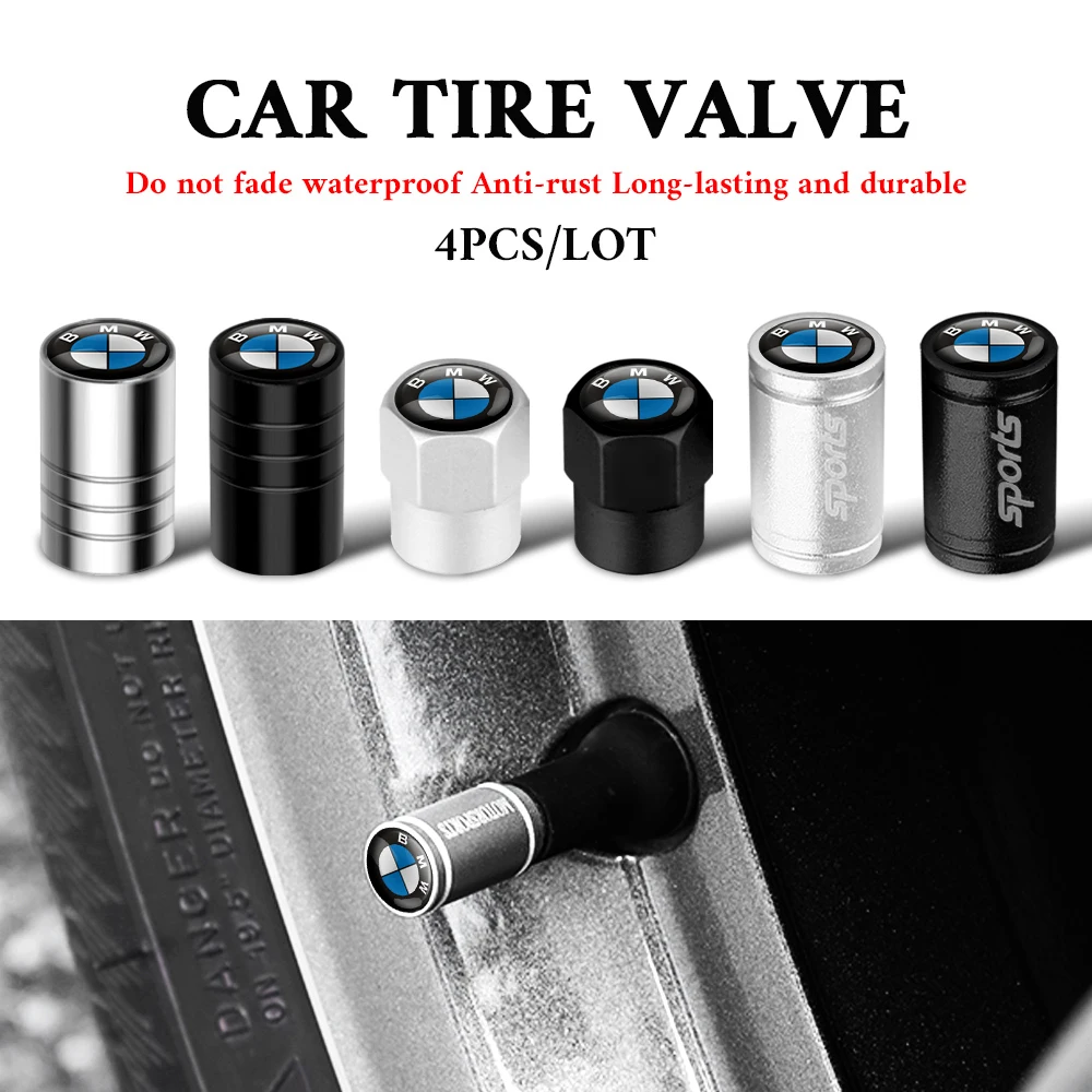 4pcs Metal Car Wheel Tire Valve Stem Cap Covers Accessories