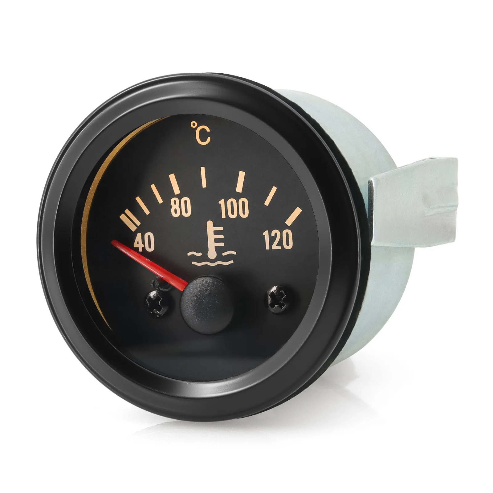 24V Car 52mm Water Temperature Gauge with Sensor LED Display 40-120℃ Water Temp Meter Indicator for Diesel Engine Yellow Light
