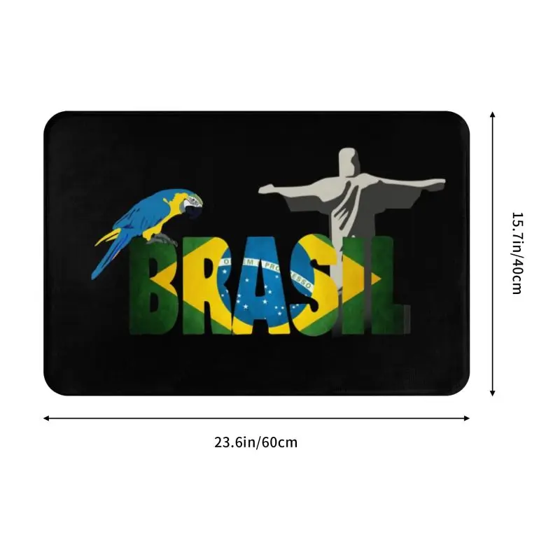 Custom Flag Of Brazil Doormat Non-Slip Entrance Kitchen Bath Floor Door Mats Garage Rug Carpet Footpad