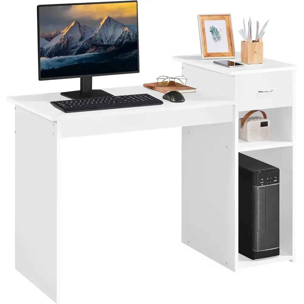 

Home Oice Computer Desk with Storage Der & Monitor Shel, Writing PC Laptop Table Desk Study Workstation urniture or Small Spaces