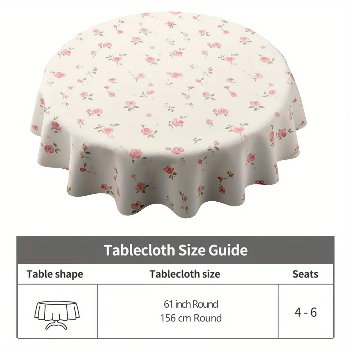 One Bohemian floral tablecloth - featuring a pink rose pattern, with a retro farmhouse style.