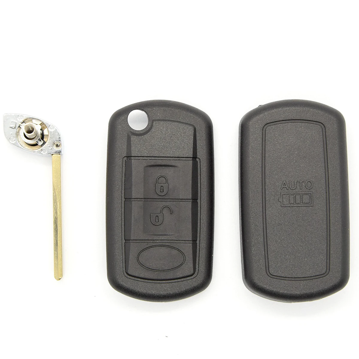 BEST KEY Replacement Shell Folding Flip Remote Key Case Fob 3 Button for LAND ROVER Range Rover Sport LR3 Discovery