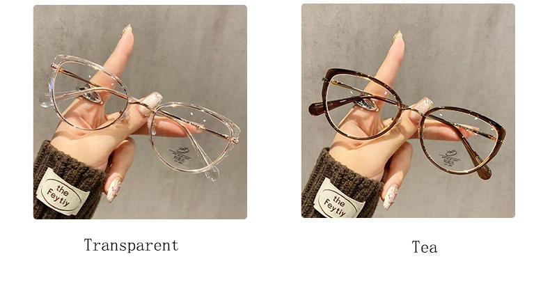 Neue Mode Marke Design Damen Cat Eye TR Legierung Rahmen Anti Blau Licht Rezept Benutzerdefinierte Myopie Gläser Photochrome 0 bis 600 – Detail 7