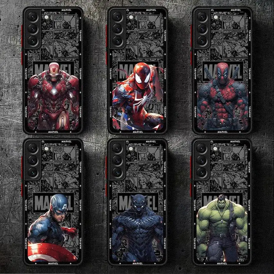 Marvel SpiderMan IronMan Phone Case for Samsung Galaxy S10 Plus S10 Lite S22 Plus S24 S25 Ultra S21 S20 FE S9 S23 Ultra Cover