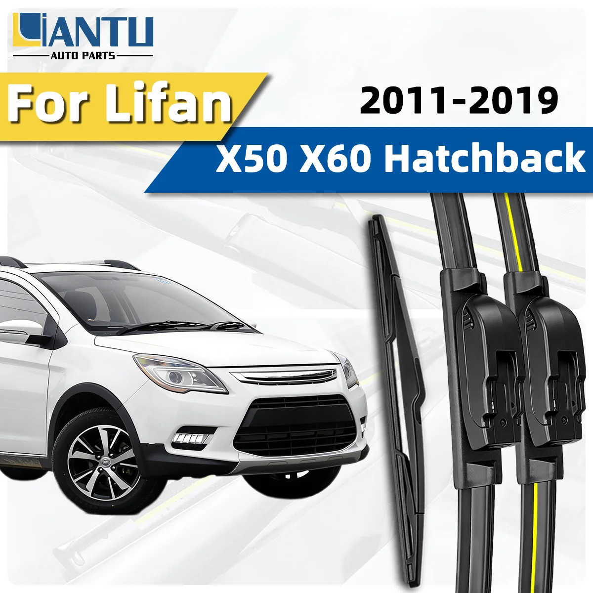 

Комплект из 3-х передних и задних дворников для Lifan X50 X60 Hatchback 2011-2019, бесшумные дворники для лобового стекла, автомобильные аксессуары 2018 2017