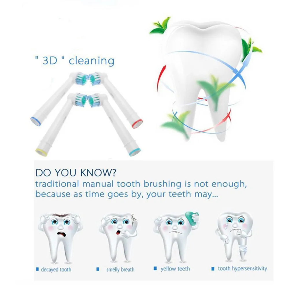 Cabezales de repuesto compatibles con OralB Braun, 4/8 piezas, cabezales de cepillo de dientes eléctrico profesional, recargas de precisión para Ora