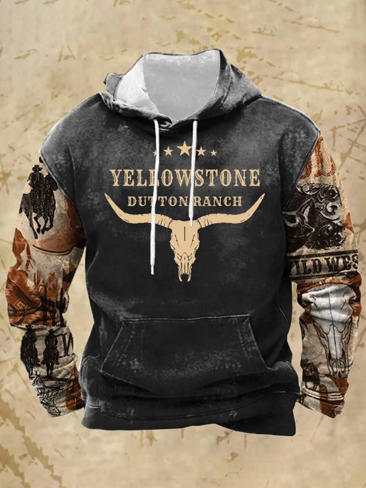 

High Quality Hoodies for Men Vintage Retro Pullover Sweatshirts Bullfighting Cowboy Tribal 3D Hooded Shirt Casual Clothing Tops