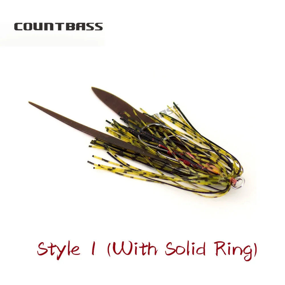 COUNTBASS 10pcs Silicone Rubber Skirt Rig Assist Hook for Fishing Slider Tai Kabura Jig Bottom Madai Squid Snapper Jigging