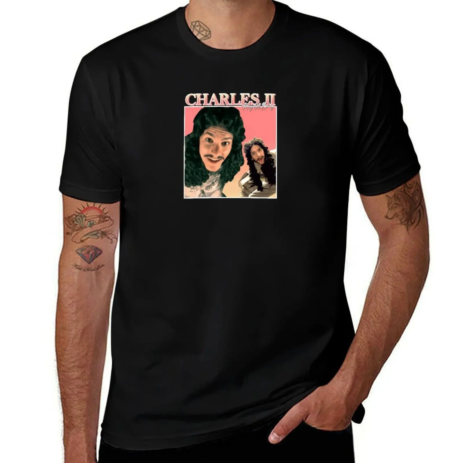 

Charles II vintage retro design T-Shirt Plus Size Basic Cotton T-Shirt