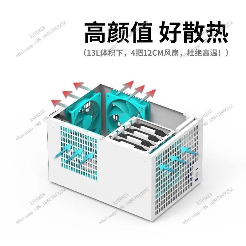 4베이 NAS 섀시, ITX 마더보드용, SFX 파워, 풀하이트 PCIE 확장, AIO 케이스 썸네일 3