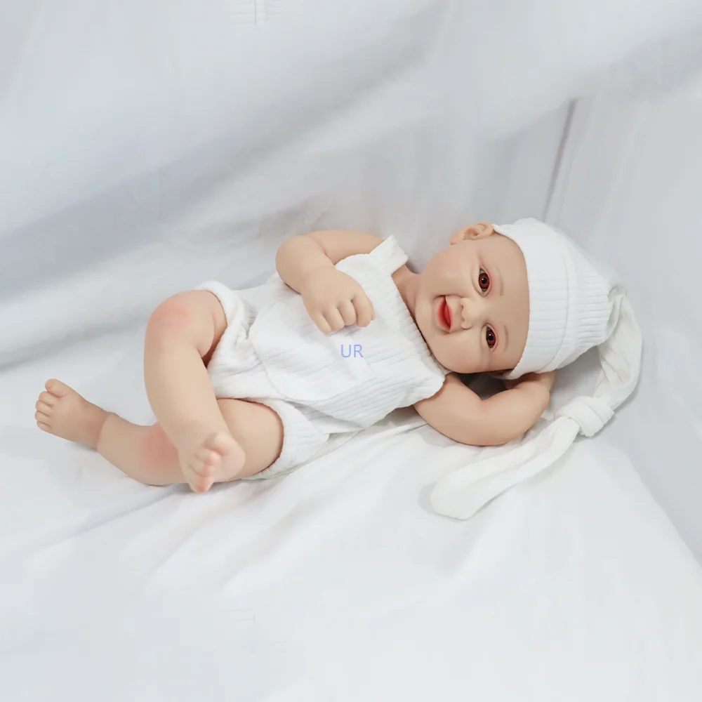 16Inch Full Solid Silicone Reborn Doll Painted Handmade 5.6Lb Soft Newborn Doll Washable Wearable Pacifier Diy Toy Gift