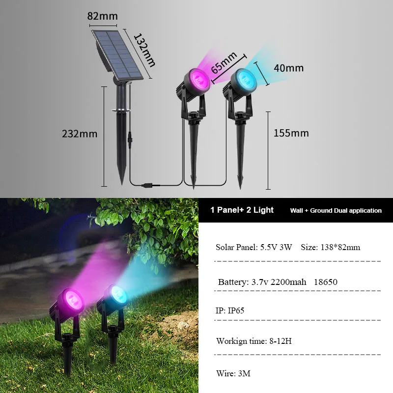 

Новинка 2026: Яркие уличные солнечные прожекторы IP65 для сада и двора, ландшафтные светильники на колышках для деревьев, RGB-подсветка для газона, уличные солнечные прожекторы