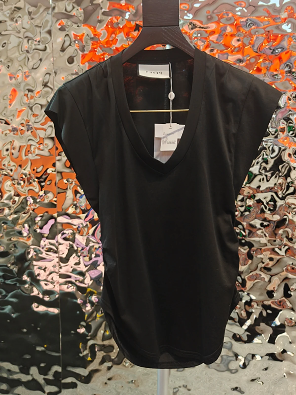 

Новая летняя футболка с асимметричным жилетом Sle Svel V-Ne, женский простой и универсальный топ с застежкой на талии