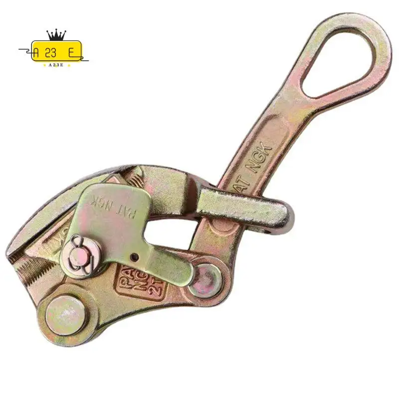 A23E-2 Ton Wire Rope Jaw Clamp Electricity Cable Grip Pulling Non-Slip Mini Tightening Multifunctional Tool Carbon Steel