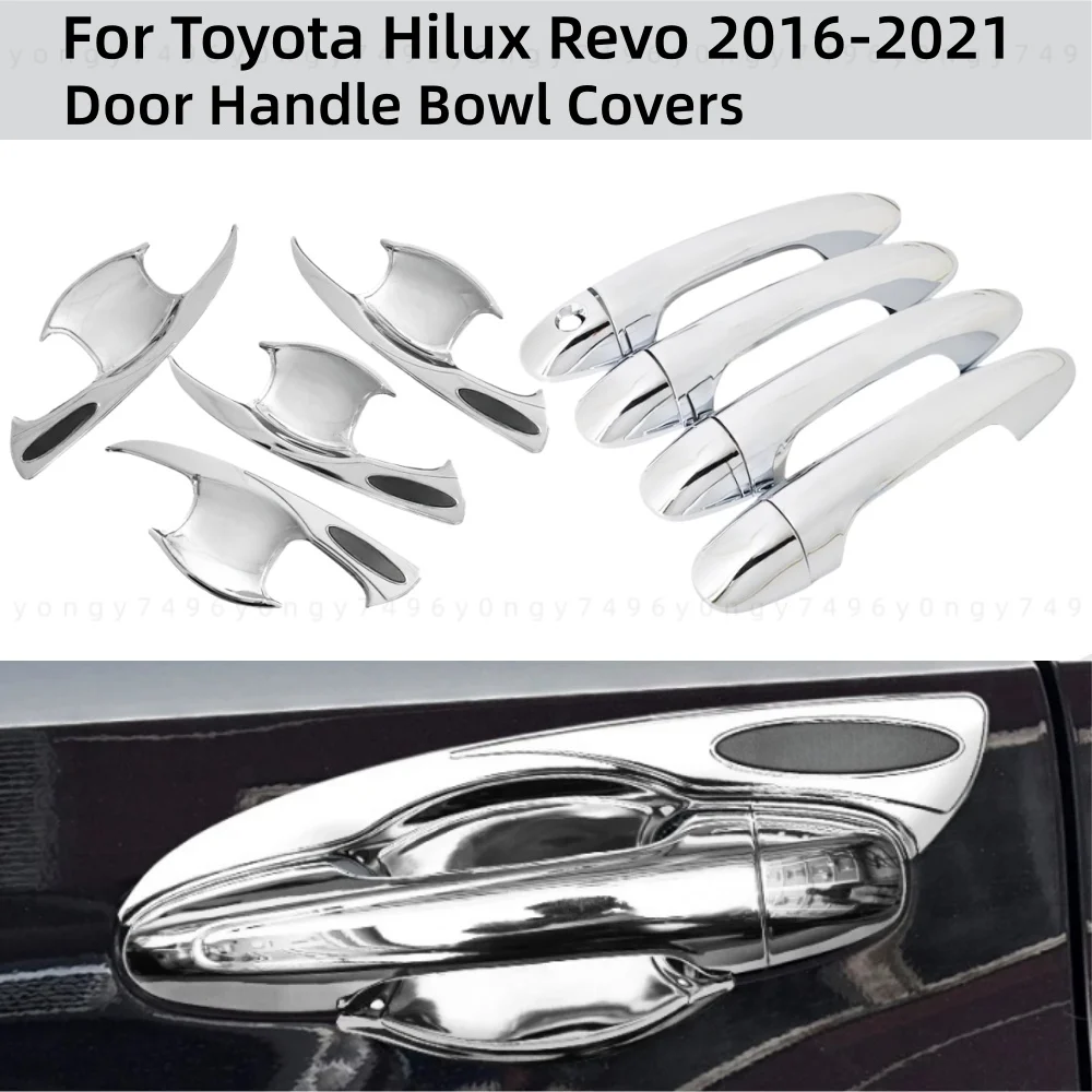 

Car Upgrade Modification Accessory Side Door Handle Bowl Covers Trims For Toyota Hilux Revo 2016 2017 2018 2019 2020 2021