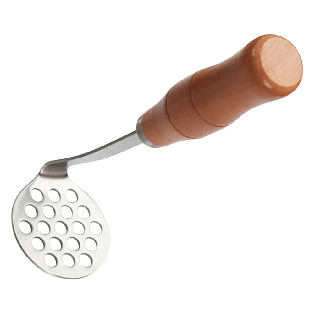 

Potato Masher 304 Stainless Steel Wooden Handle Manual Food Presser For Mashing Potatoes Vegetables Lemon Kitchen Utensil