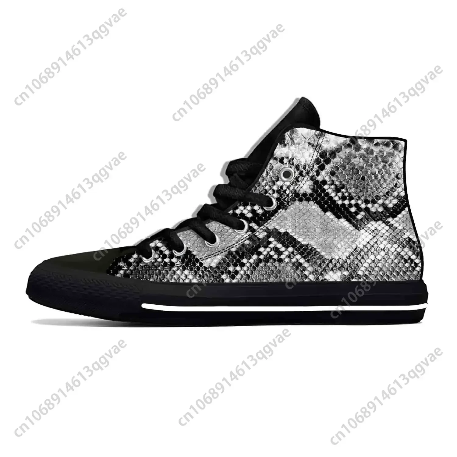 Snake Skin Scales Snakeskin Pattern High Top Light Sneakers Mens Womens Teenager Canvas Sneaker Casual Couple Custom Made Shoes