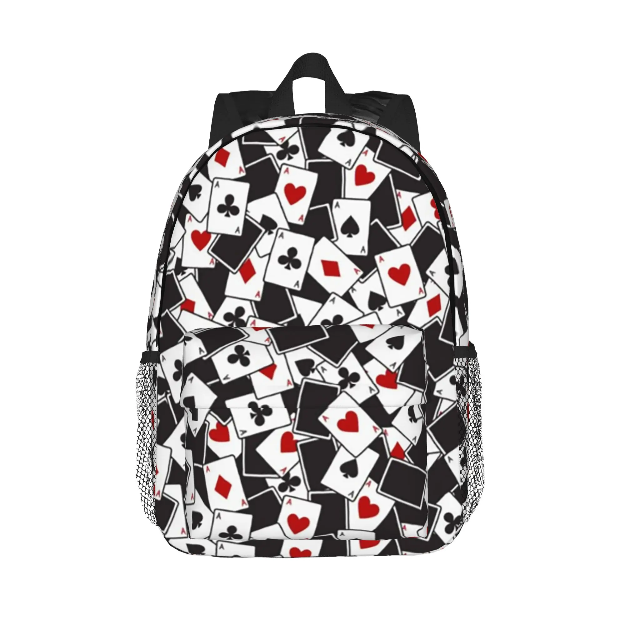 Playing Cards Poker Print Backpack Hot Sale Daypack Large Capacity Boys Girls BookBag Shoulder Bags for Men Women School Bag