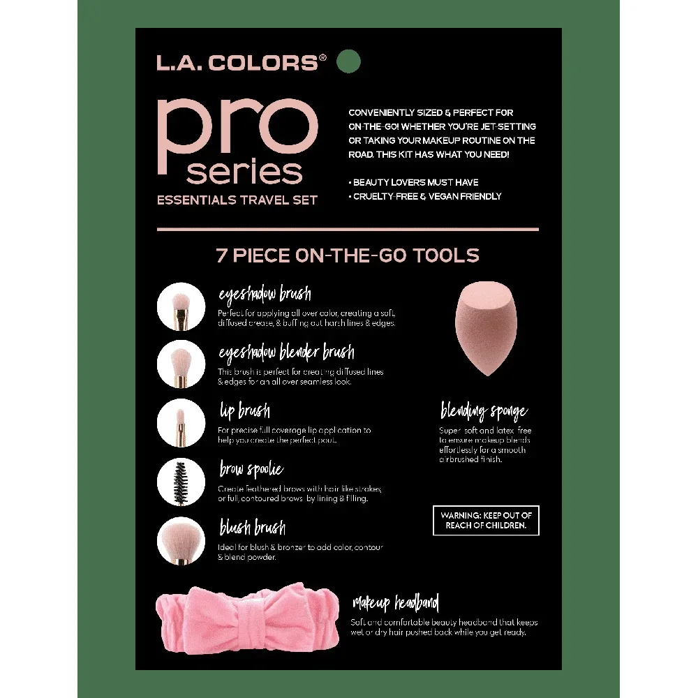 Essential Makeup Brush Sponge Travel Set Latex-Free Cruelty-Free Synthetic Brushes Blending Sponge Long-Wearing Reusable For All