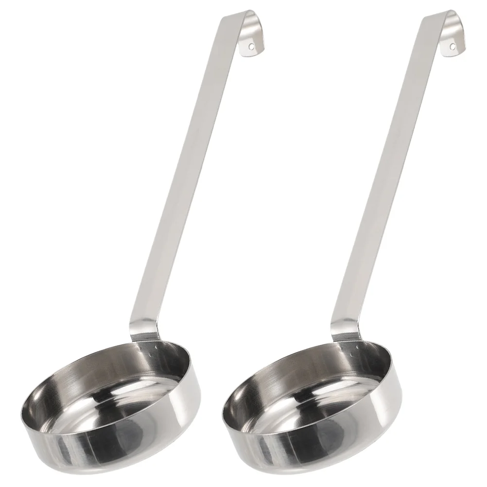 

2 Pcs Pizza Sauce Spoon Kitchen Ladle Stir Measuring Spoons Metal Soup Baking Spread Soy