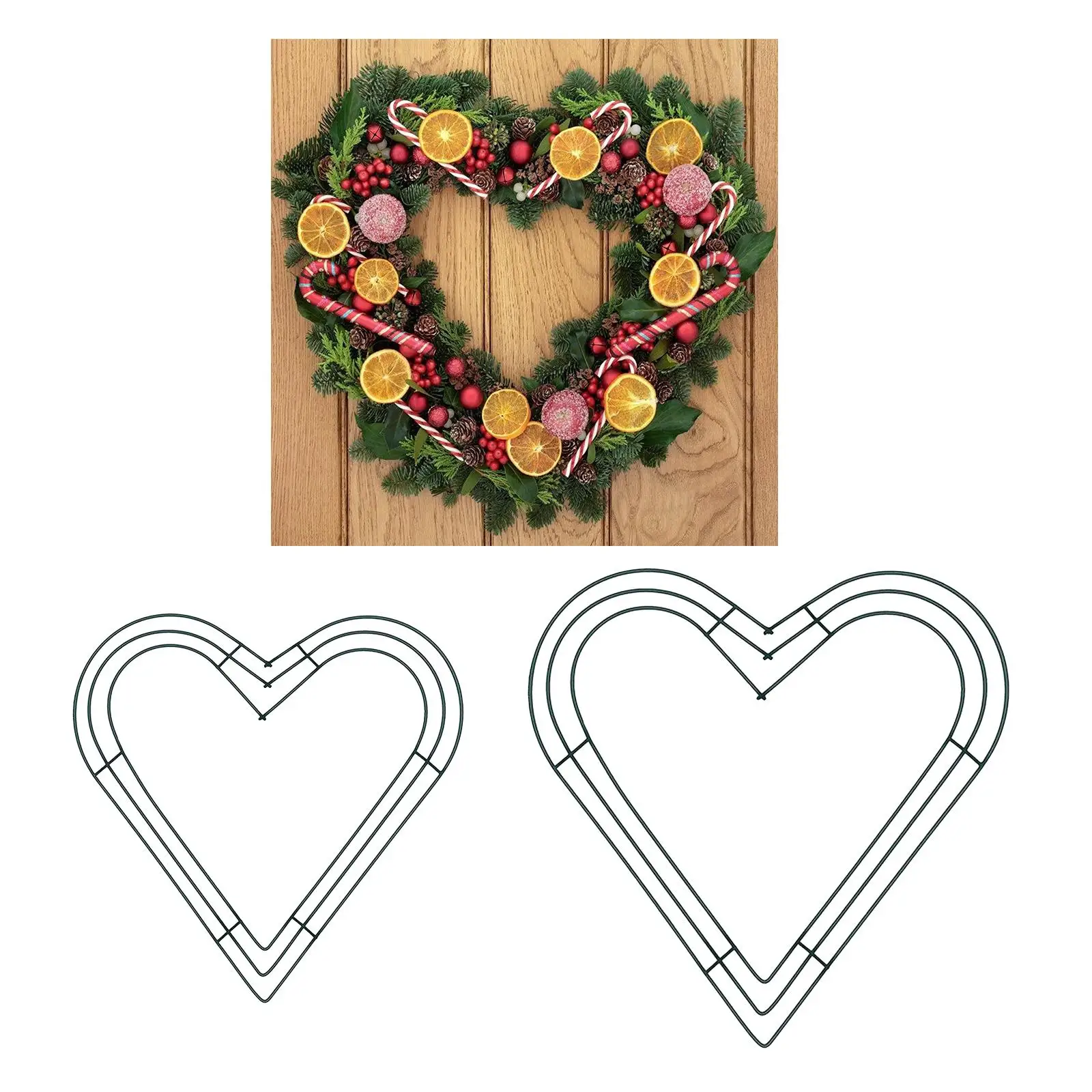 Metall kranz Rahmen Ring Herz geformt DIY Makramee Blumen Handwerk Draht Kranz Form Weihnachts dekoration Tür Handwerk
