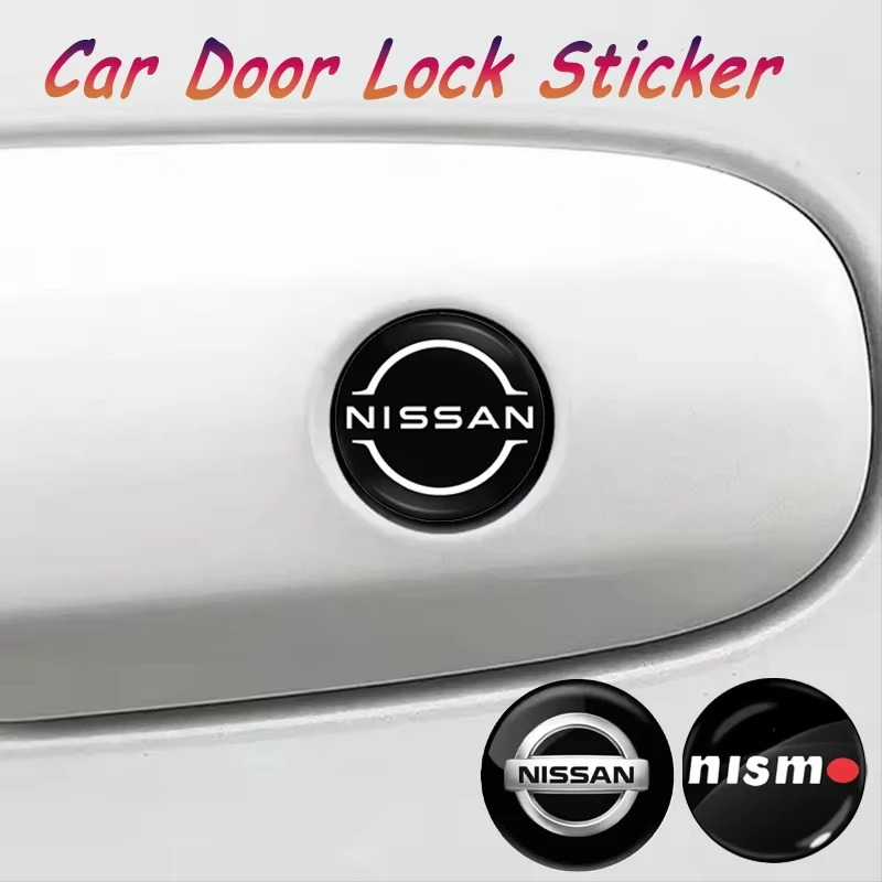 Pegatina protectora para la cerradura de la puerta del coche, calcomanía para Nissan X-trail Qashqai Note Juke Sentra Patrol Navara Micra Almera