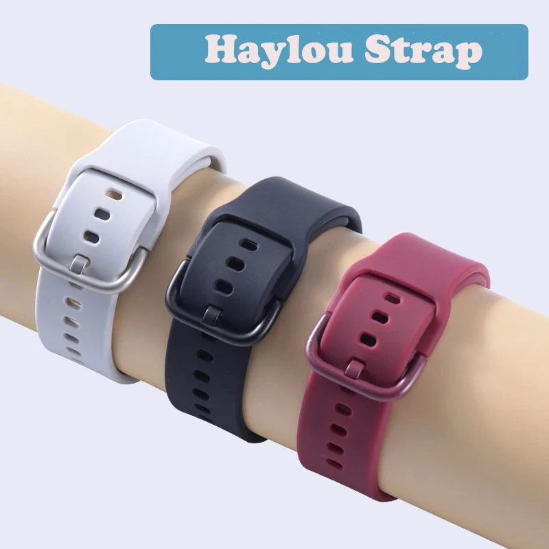 Silicone Strap For Xiaomi Haylou Solar Plus RT3/GST Lite/RS3 LS04/RT LS05S/GST/RT2 LS10 Haylou Color Button Smart Watch correa