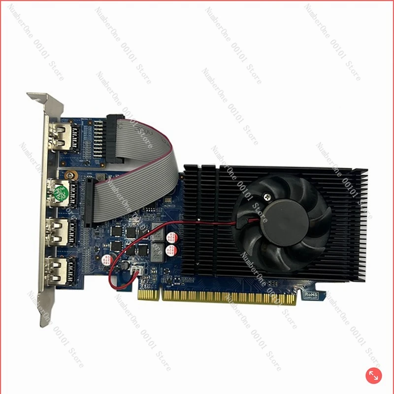 

Новая видеокарта R5 230, 2G, видеокарта с двойным экраном GT730 GT740 4HDMI, двойной экран GT1010 2G 4K