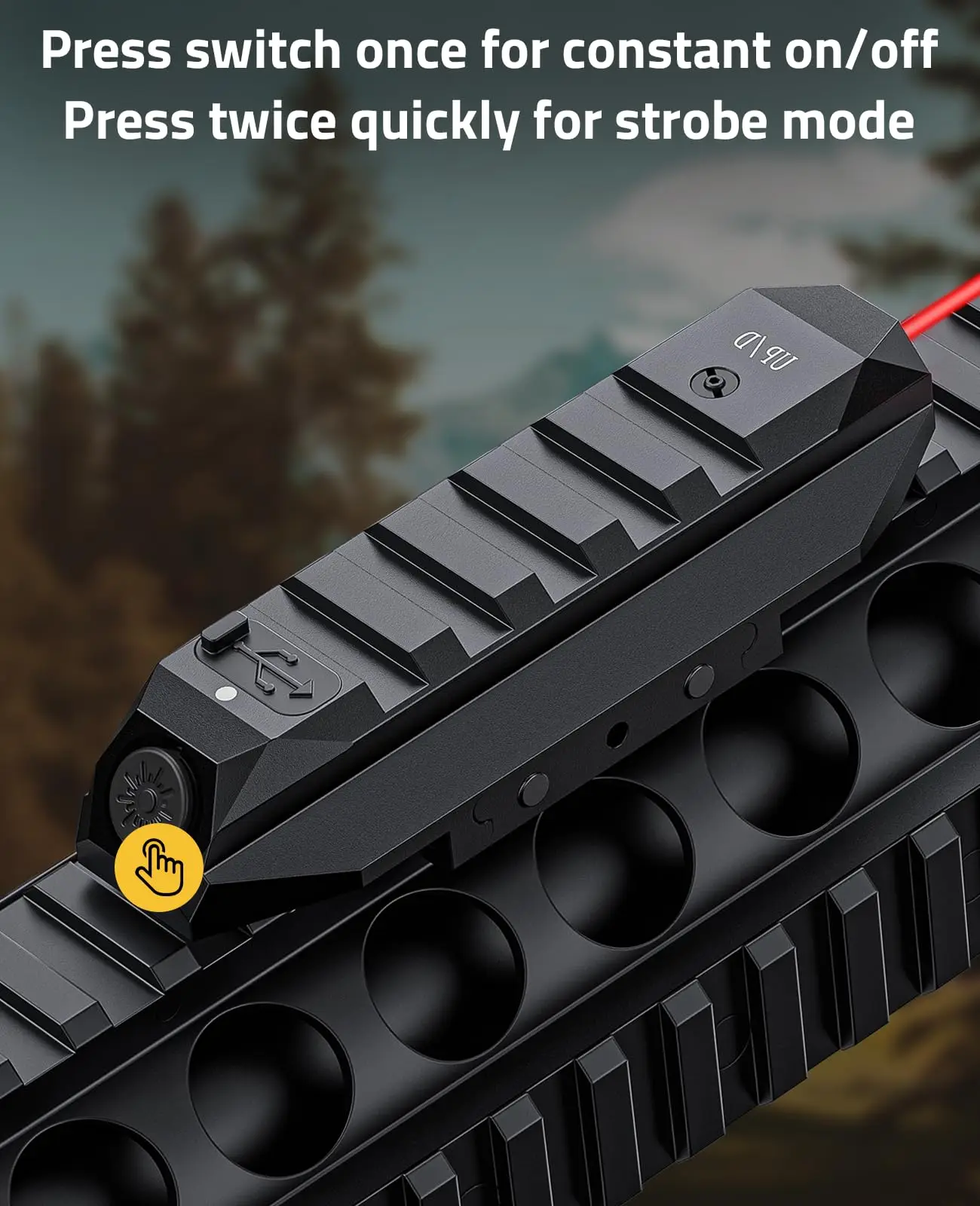 CVLIFE Low Profile Laser Sight for Rifle Tactical Rechargeable Red /Green Laser Sighting with Strobe Mode for Picatinny Rail