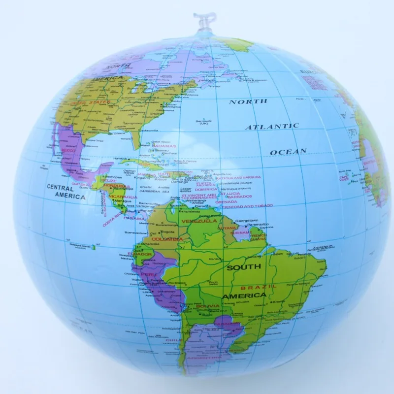 Globo Terráqueo Inflable Fácil de Leer, Globo de Geografía de 30 cm, Mapa del Mundo, Pelota de Playa para Niños en Edad Escolar, Aprendizaje, Juego, Profesores, Adultos y Niños