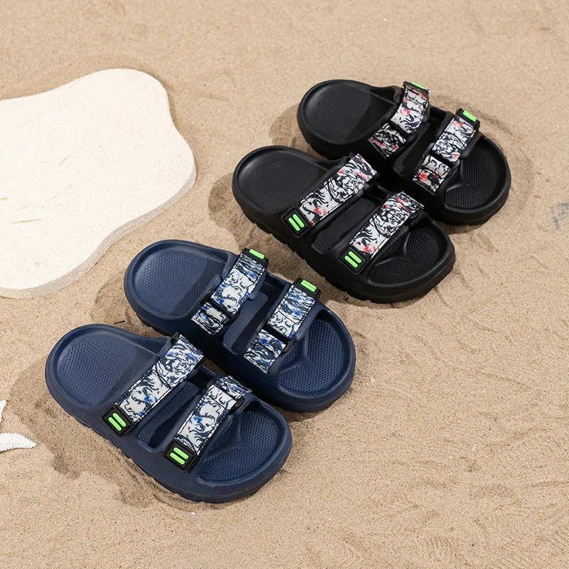 

Boys Handsome Beach Shoes Open Toes Soft Sole Kids Slippers Non-slip 2026 Brand New Children Sandals Soft Bottom Versatile