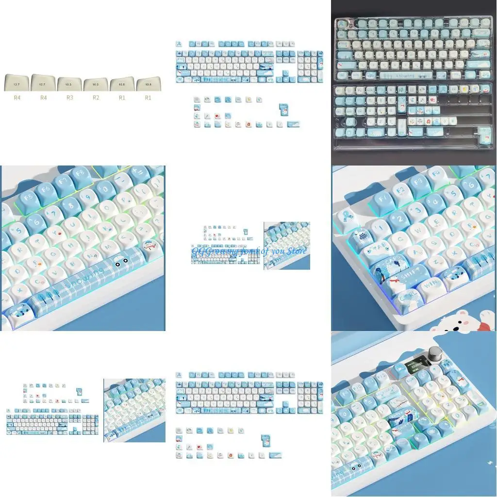 

H9EB 128 PBT Keycaps Profile Keycaps Dye Sublimation Customized Keycaps for PC Mechanical Keyboards Accessory