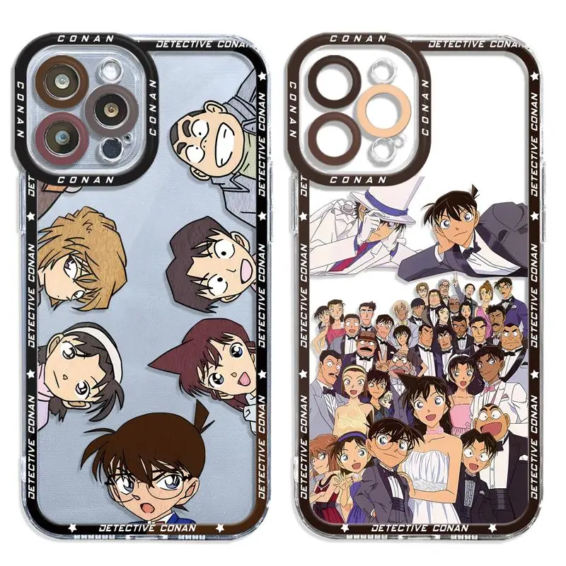 Clear Phone Case For Samsung Galaxy S23 S22 S21 S20 S10 FE Ultra Plus Note 10Lite 10Plus Cover Anime Cartoon Detective Conan