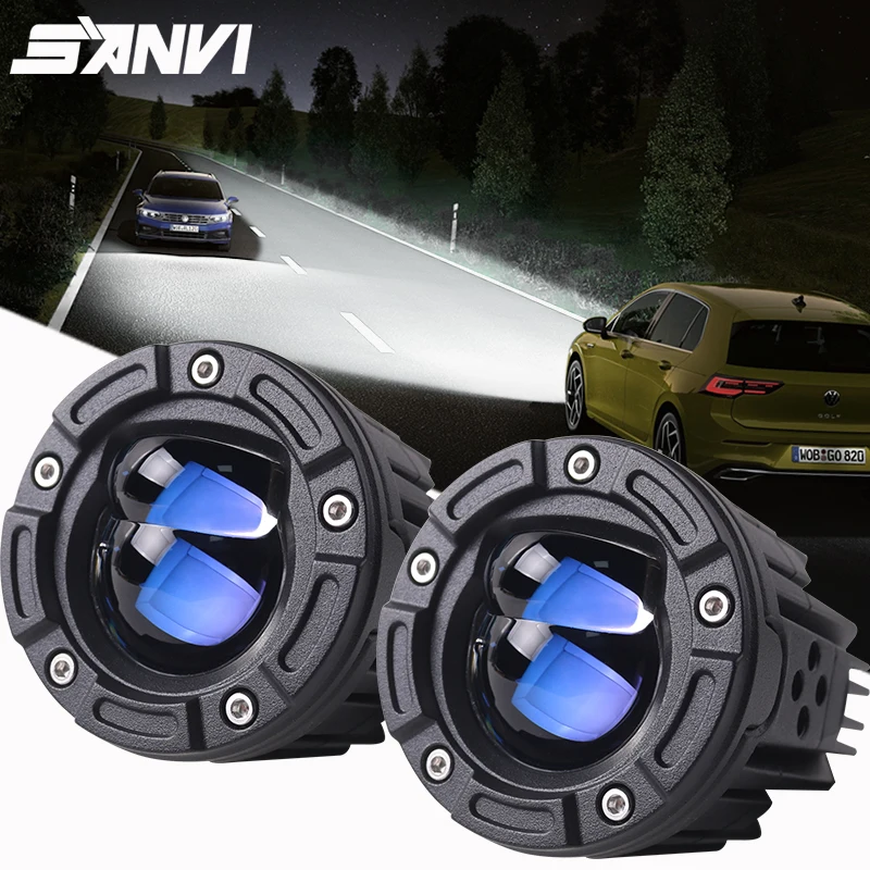 SANVI 2.0 Bi LED Lente Luce da lavoro 12V 24V per auto 4x4 Off Road Moto Uaz ATV SUV Camion Inondazione Fascio LED Barra Lampada fendinebbia Drivi